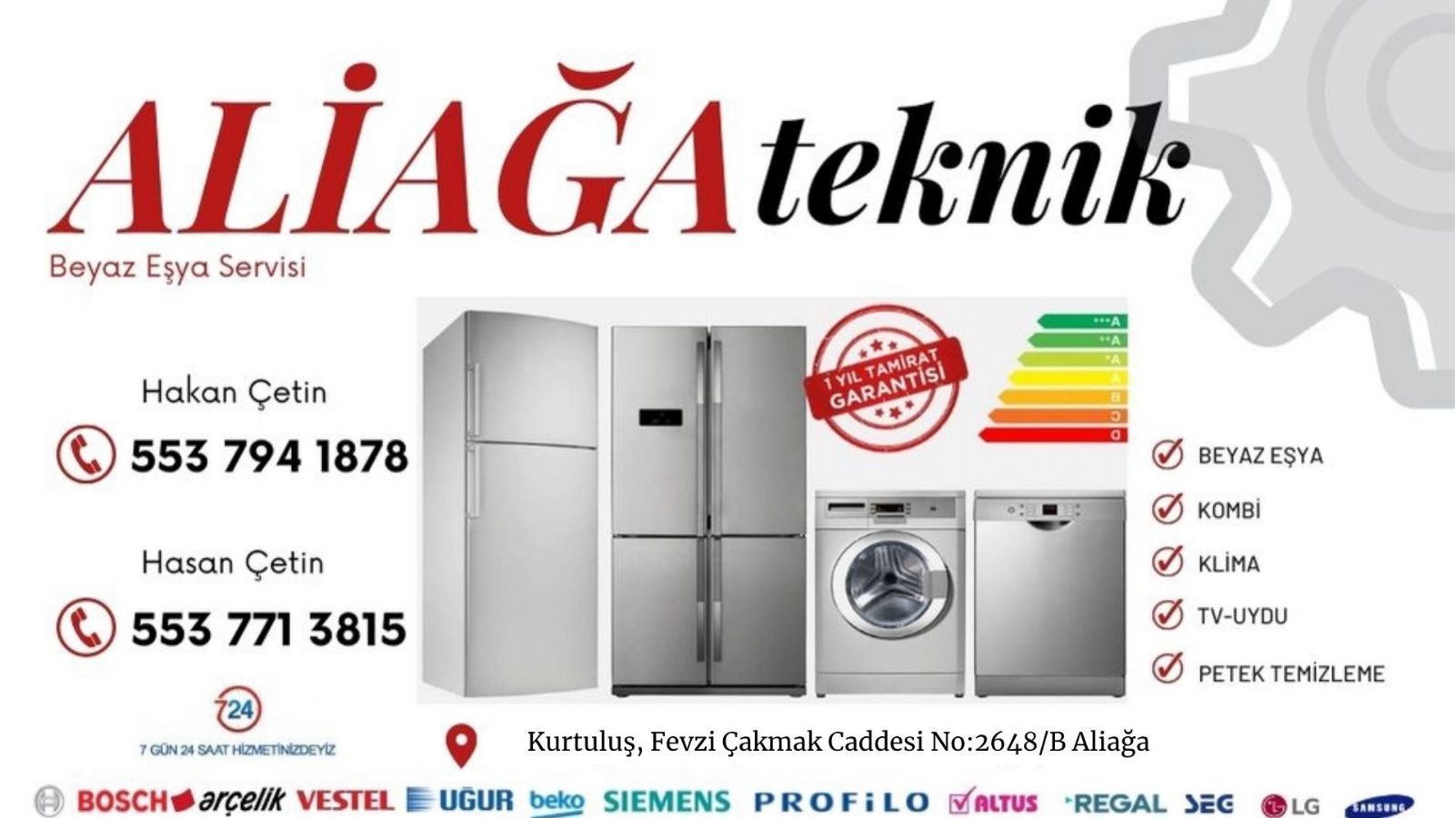 Aliağa Çamaşır Makinesi Tamircisi